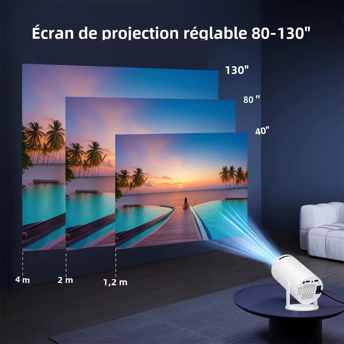 Projecteur magnétique HY300 PRO 4K
